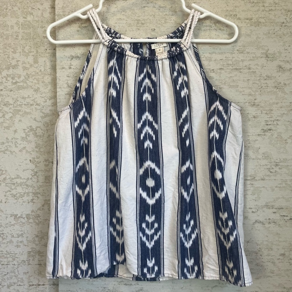 Navy and White Sleeveless Top